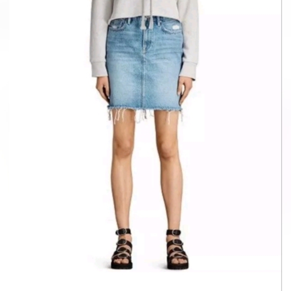 Allsaints KIM Denim Skirt Light Wash Jean Skirt sz 2 - Picture 1 of 7